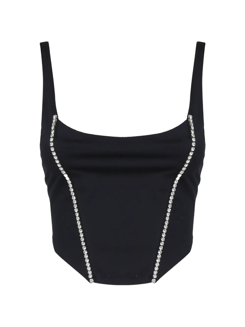 THE ARCHIVIA glitter-embellished corset top - Schwarz