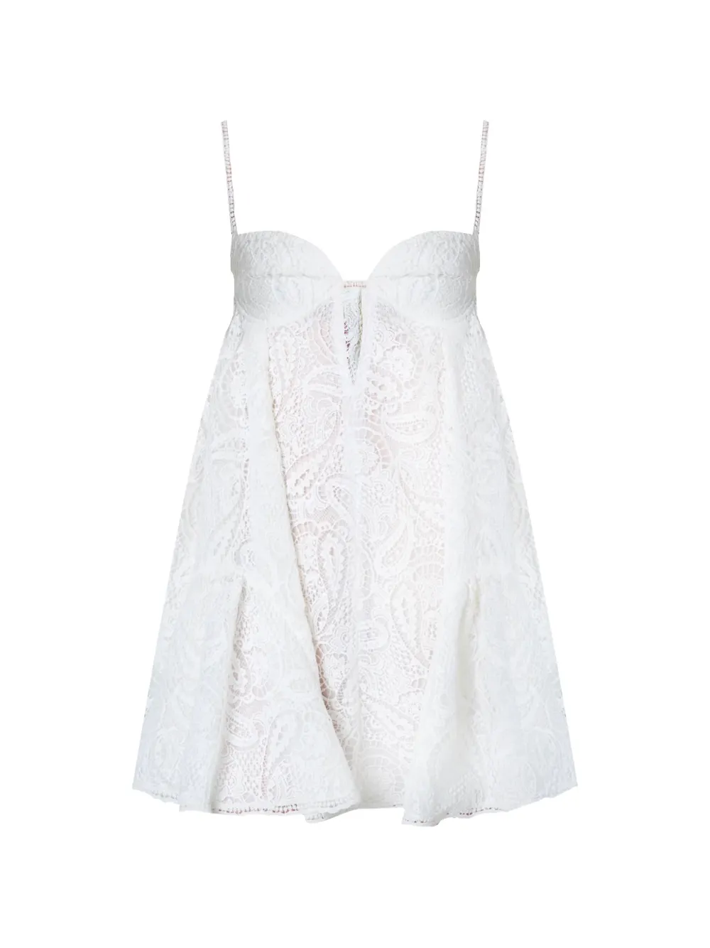 THE ARCHIVIA Core lace-embroidered padded-cup dress - Bianco