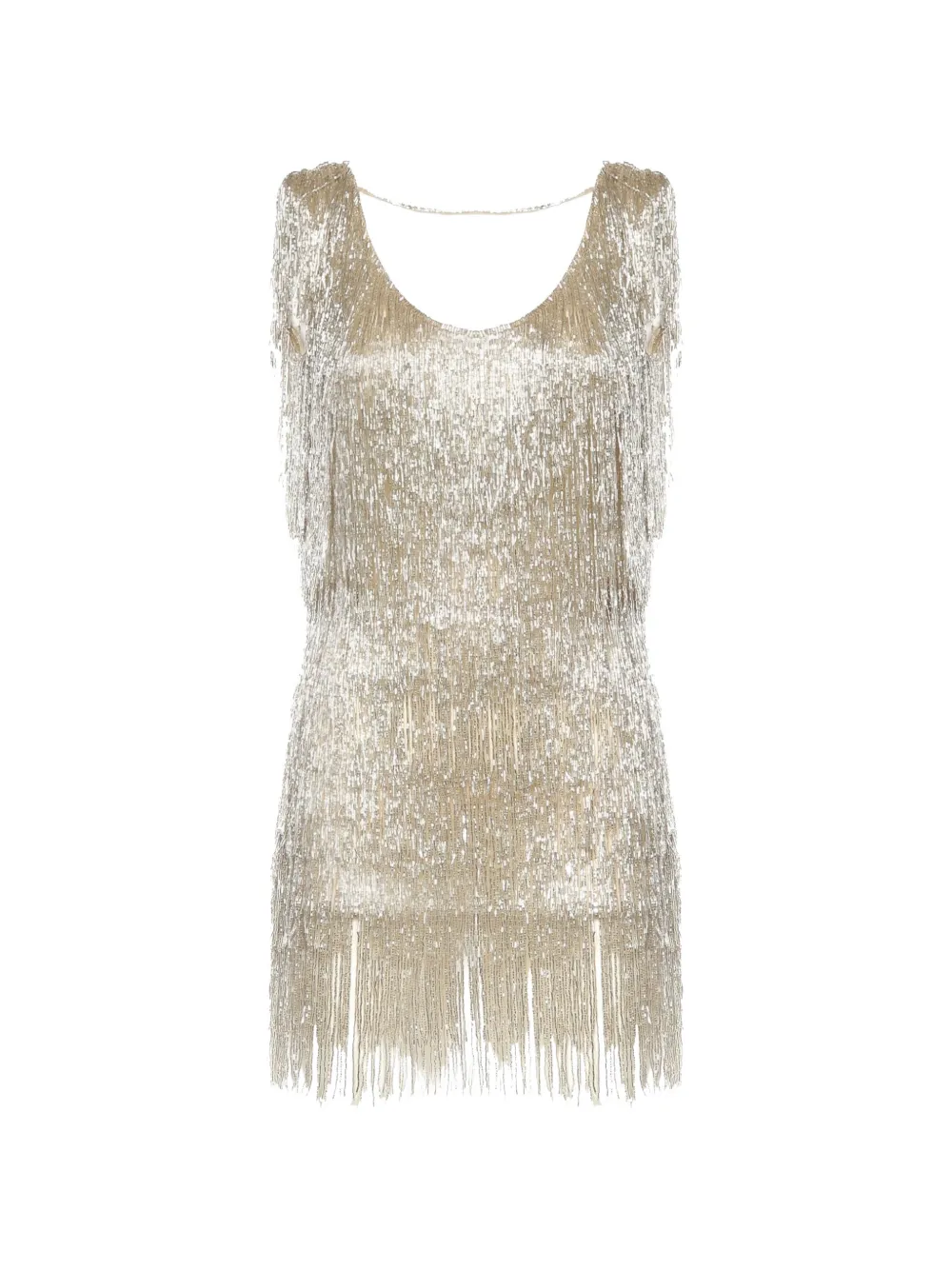 GALIA LAHAV Daisy fringe-detail bead-embellished dress - Argento