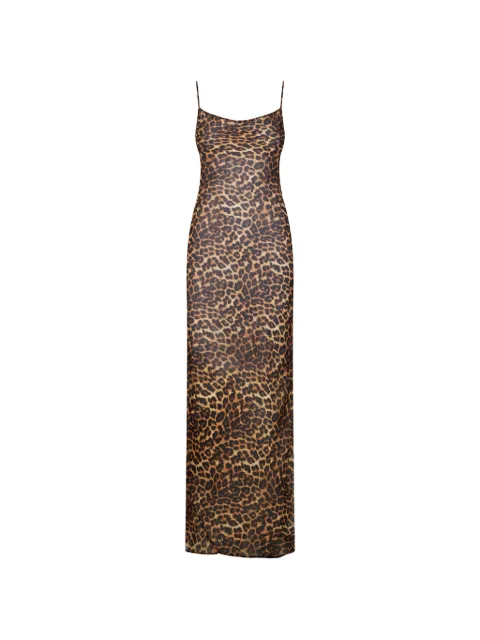Maison Close vestido con estampado de leopardo y espalda abierta