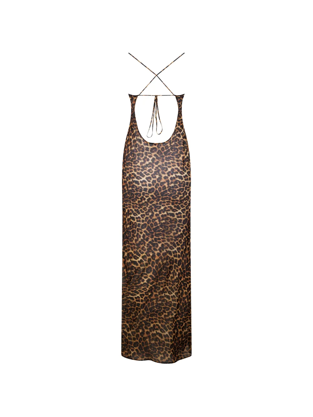 Maison Close Jurk met luipaardprint en open rug Bruin