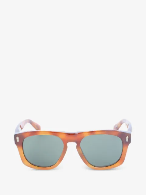 Brunello Cucinelli Alke tortoiseshell-effect rectangle-frame sunglasses