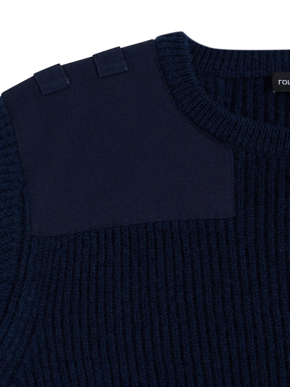 GOSHA RUBCHINSKIY Ribgebreide trui met patch Blauw