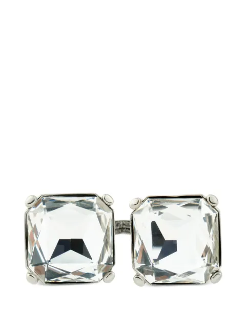 Moschino crystal-embellished double-finger ring