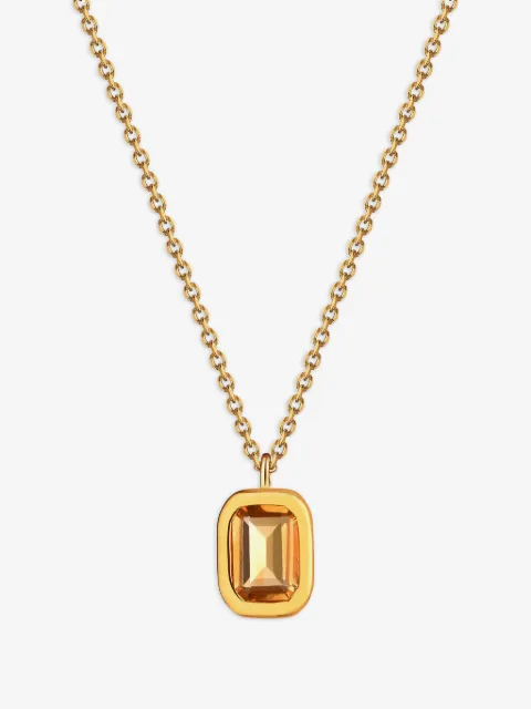Moonka collier Wave Base à pendentif serti de citrine
