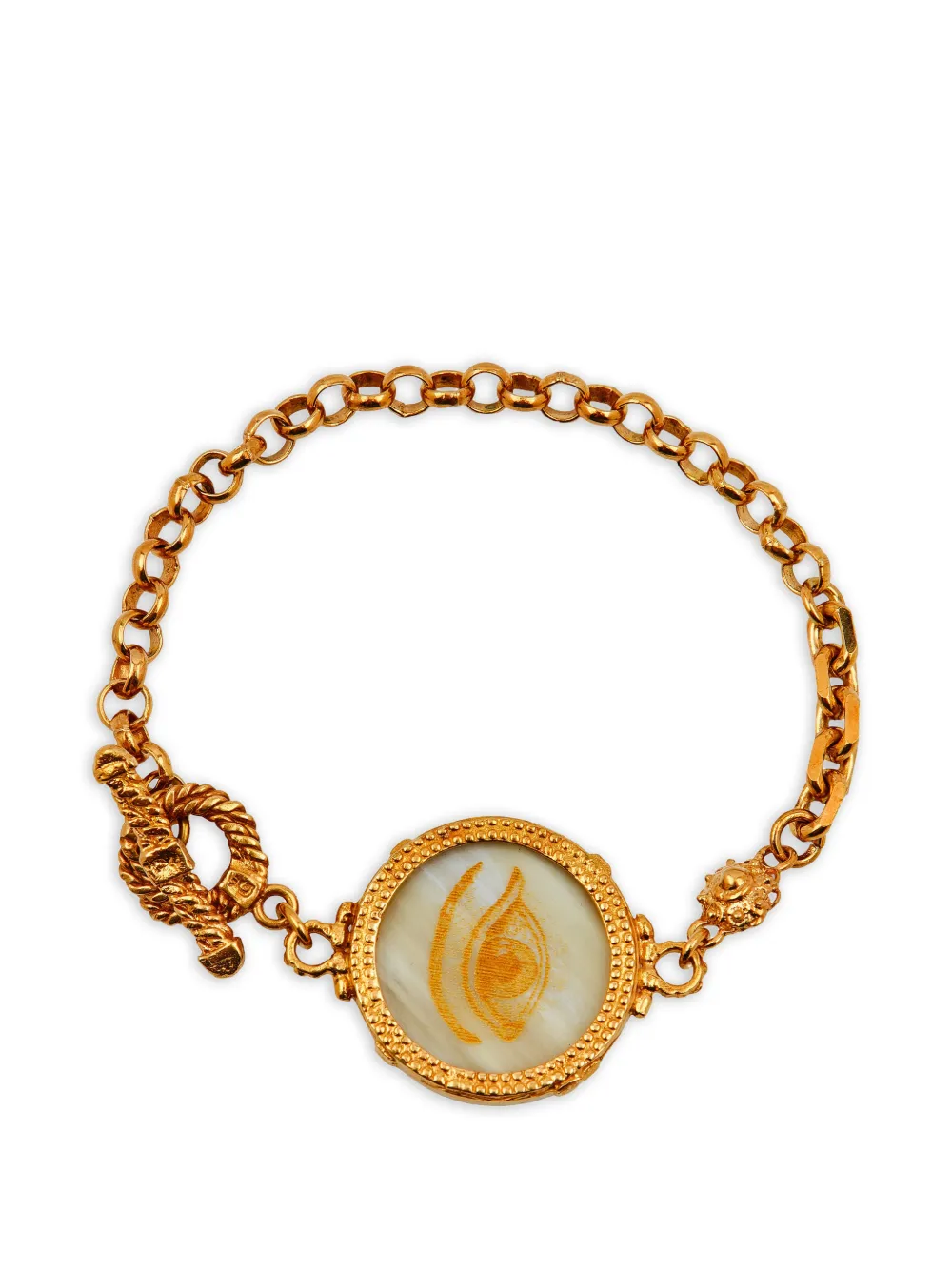 Gem Kingdom engraved horn bracelet - Gold