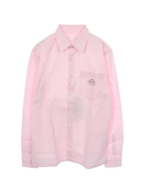 Prada Pre-Owned logo-embroidered pocket shirt