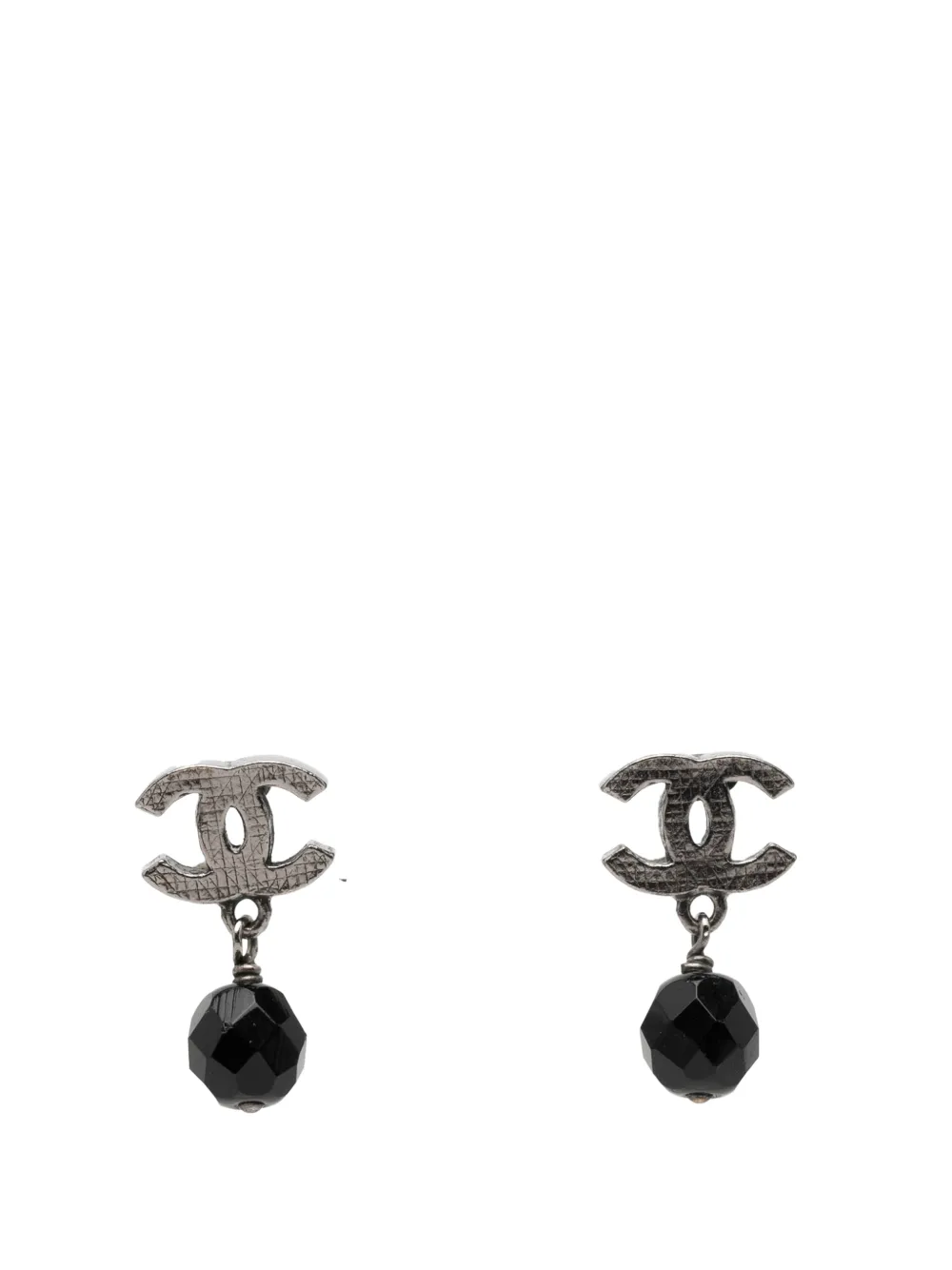 CHANEL Pre-Owned 2009 CC Brass Beaded Swing Push Back Earrings costume earrings - Argento