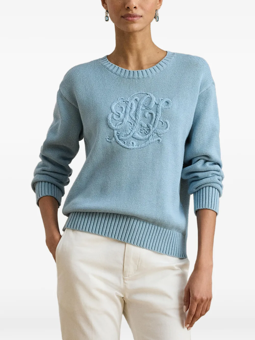 Lauren Ralph Lauren logo-embroidered sweater - Blu