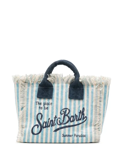 MC2 Saint Barth mini Vanity striped frayed tote bag
