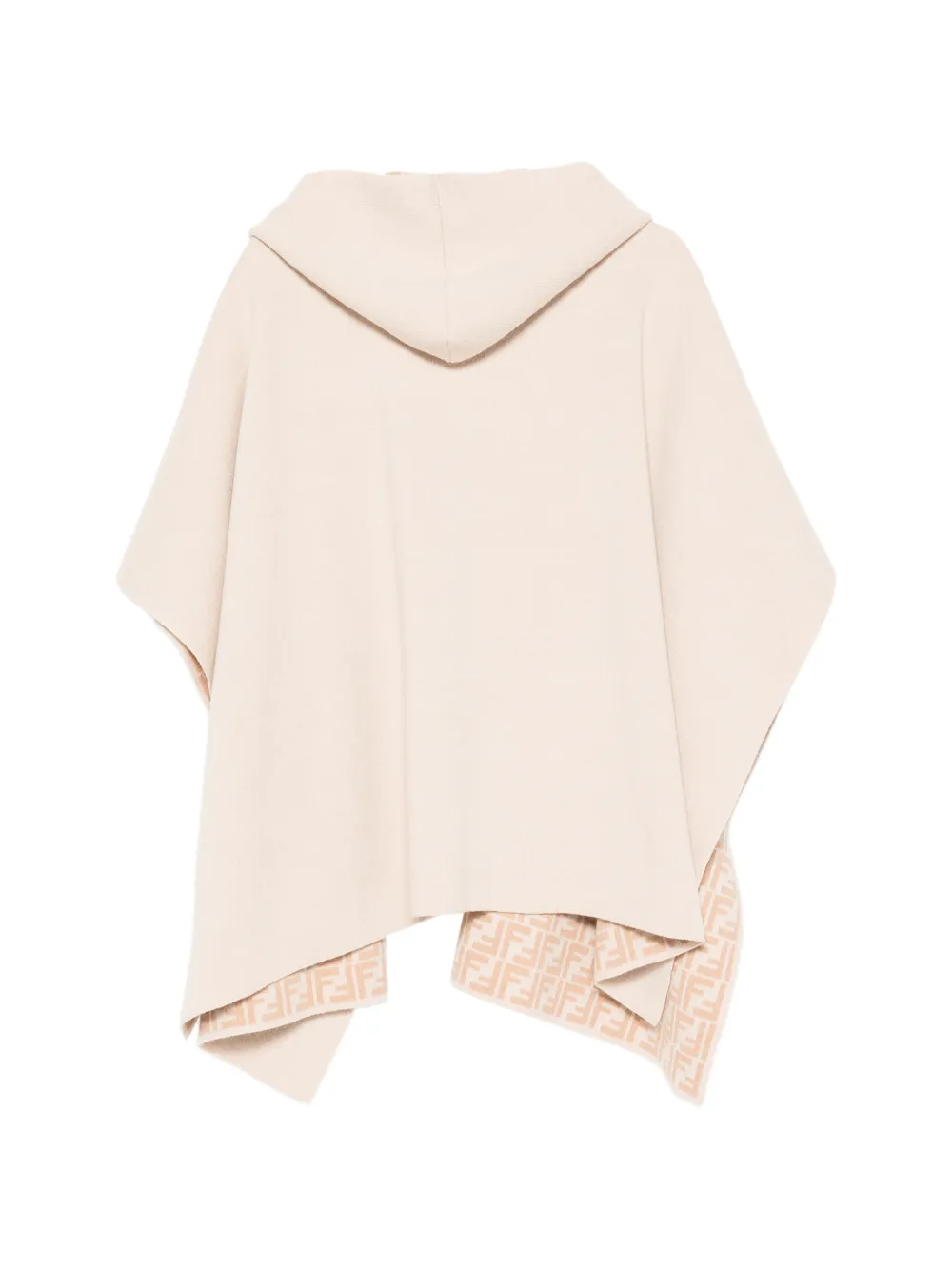 Fendi Kids Poncho met capuchon en FF-logo Beige