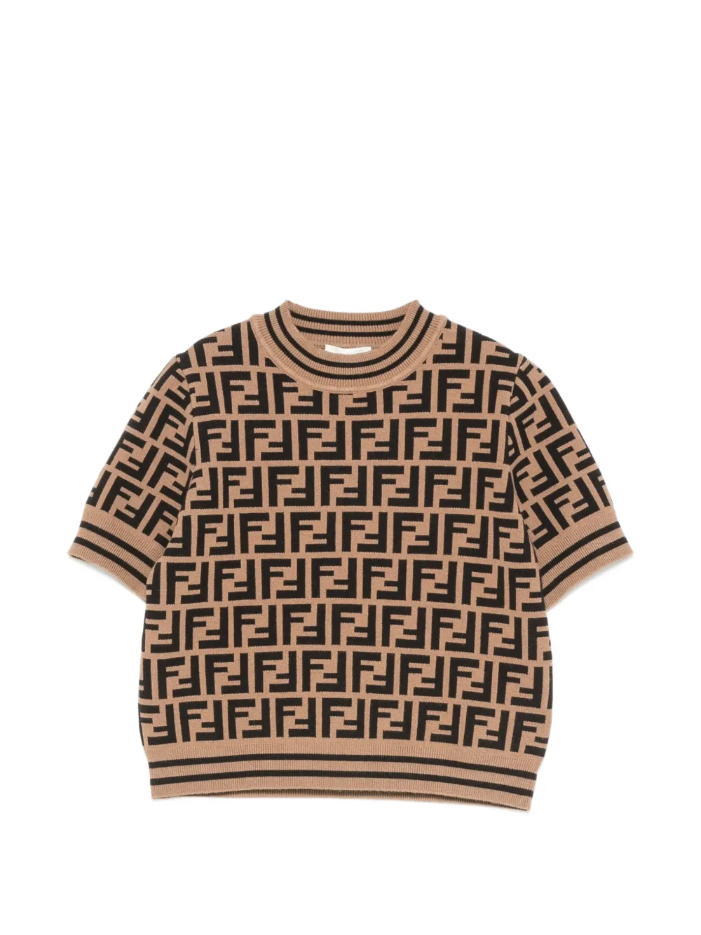 Fendi Kids FF logo sweater - Marrone