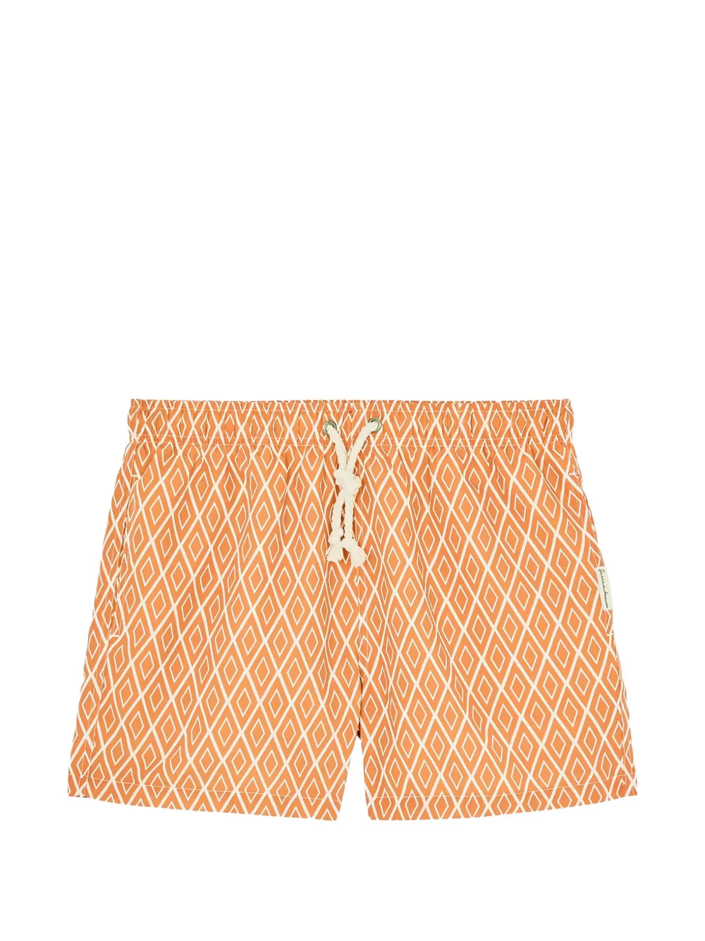 GASSA D AMANTE Praiano geometric-print drawstring swim shorts - Arancione