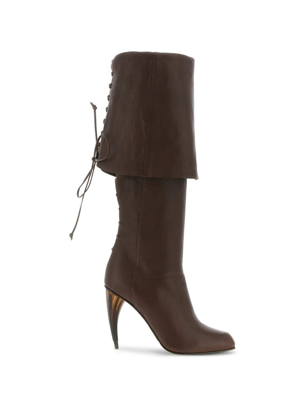 Alexander McQueen horn-heel knee-high boots Bruin