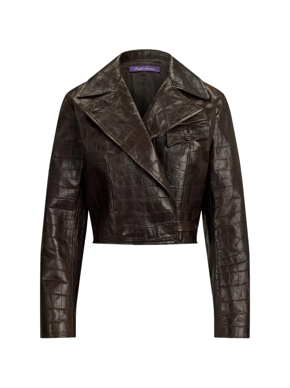 Ralph Lauren Collection Giacca lungo con effetto coccodrillo - Marrone
