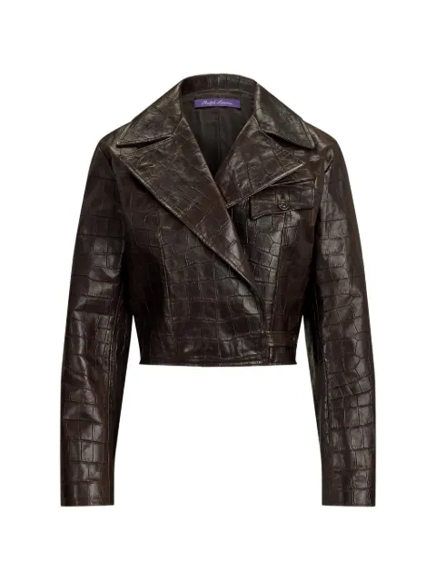 Ralph Lauren Collection Jaxson crocodile-pattern leather jacket