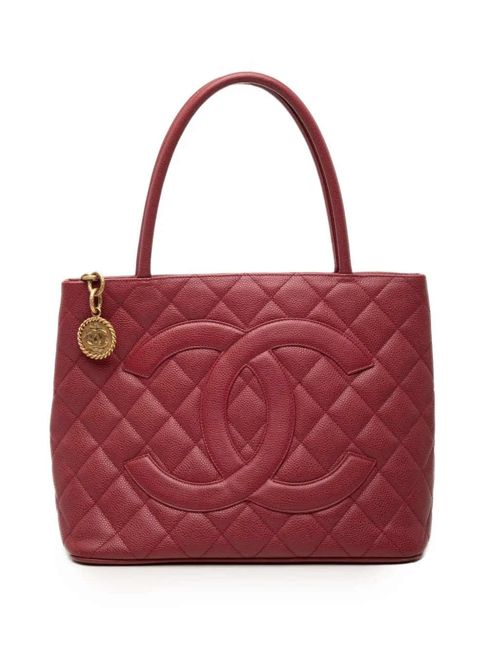 CHANEL Pre-Owned 2000-2002 Caviar Medallion tote bag - Rosso