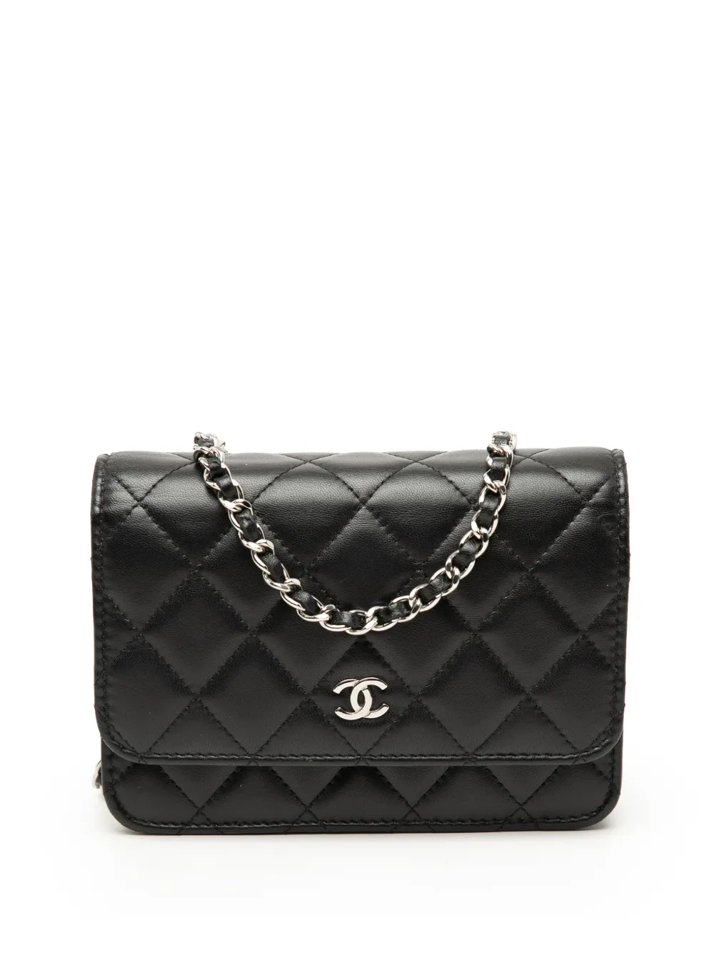 CHANEL Pre-Owned 2020 Mini CC Lambskin Wallet on Chain crossbody bag - Black