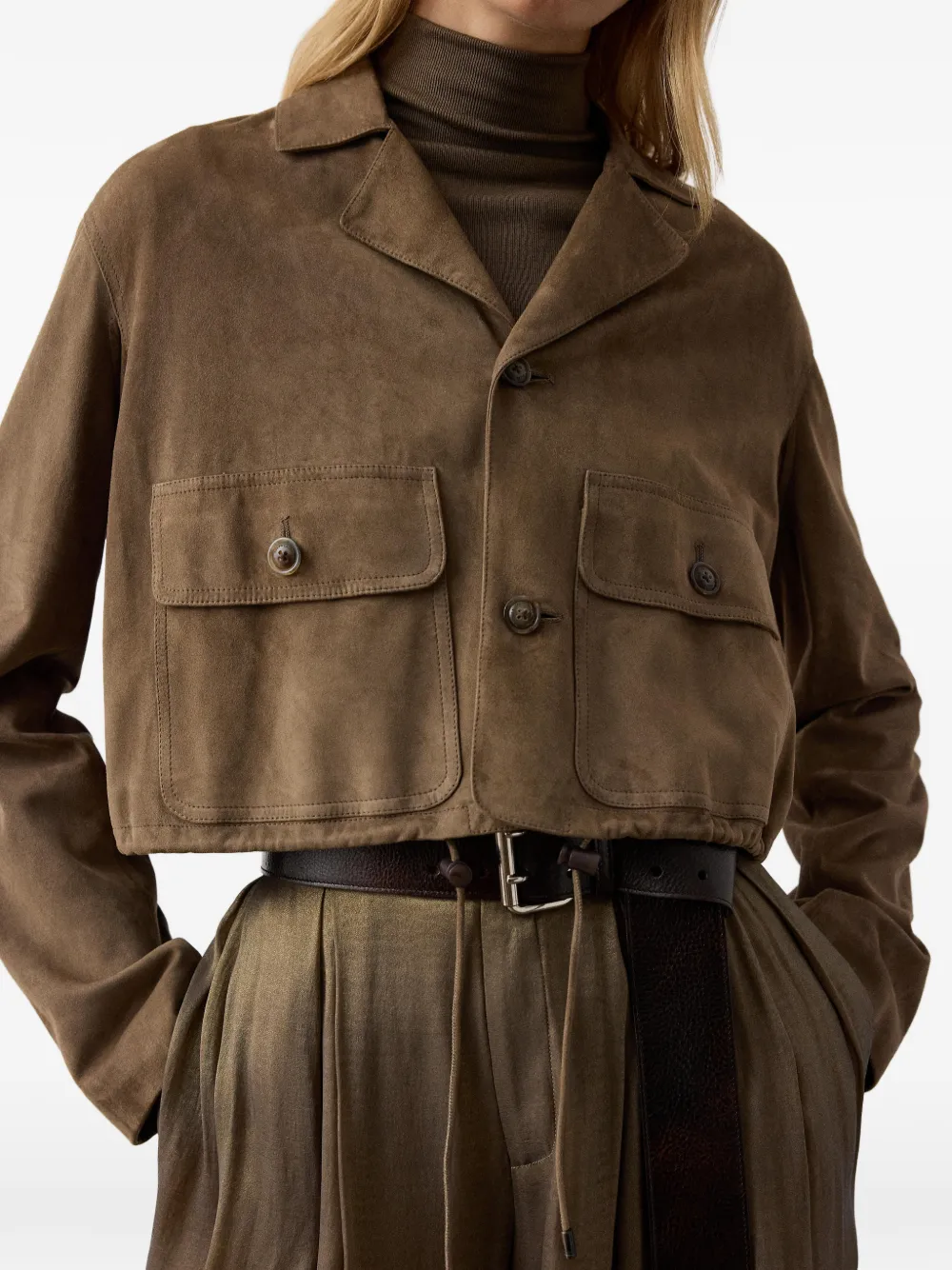Ralph Lauren Collection Cropped lams suède jack Bruin