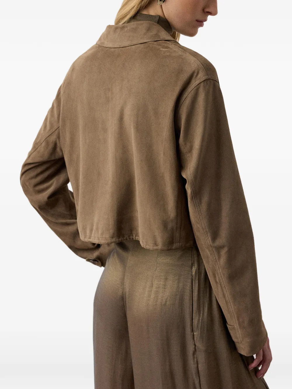 Ralph Lauren Collection Cropped lams suède jack Bruin