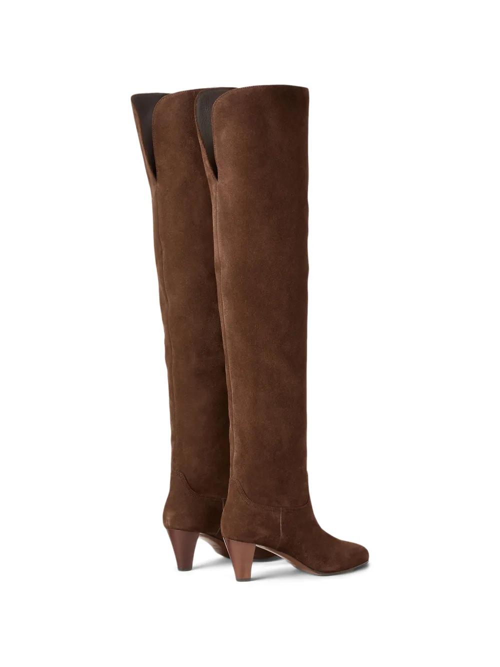 Ralph Lauren Collection Harlee kalfssuède laarzen Bruin