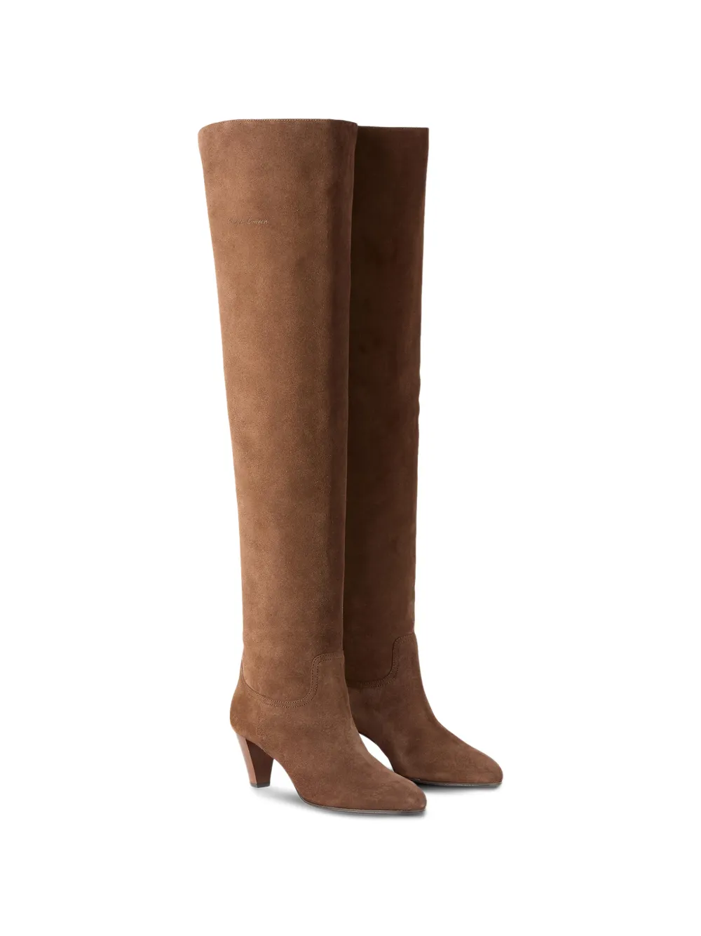 Ralph Lauren Collection Harlee kalfssuède laarzen Bruin