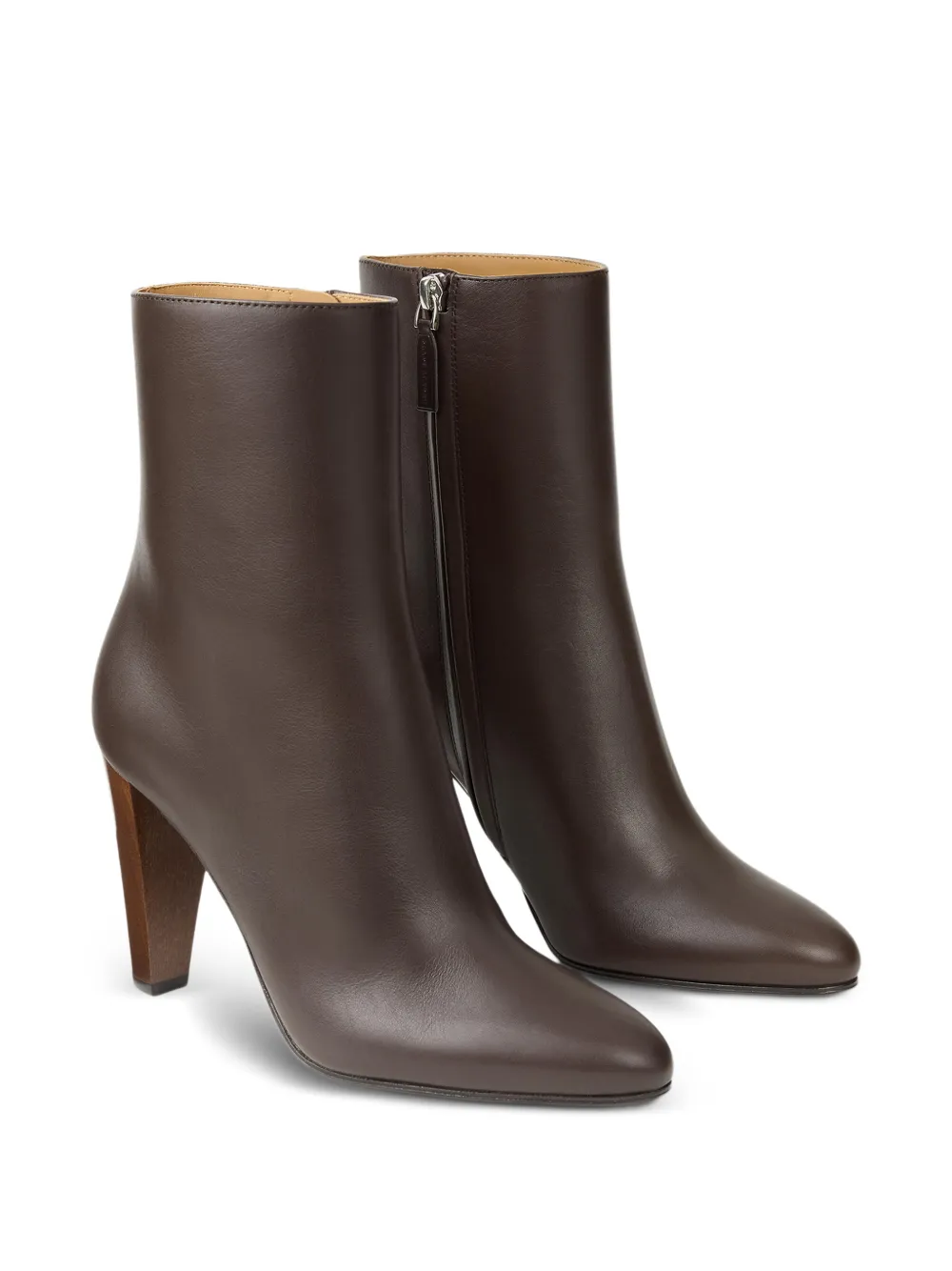 Ralph Lauren Collection Bernice leren enkellaarzen Bruin