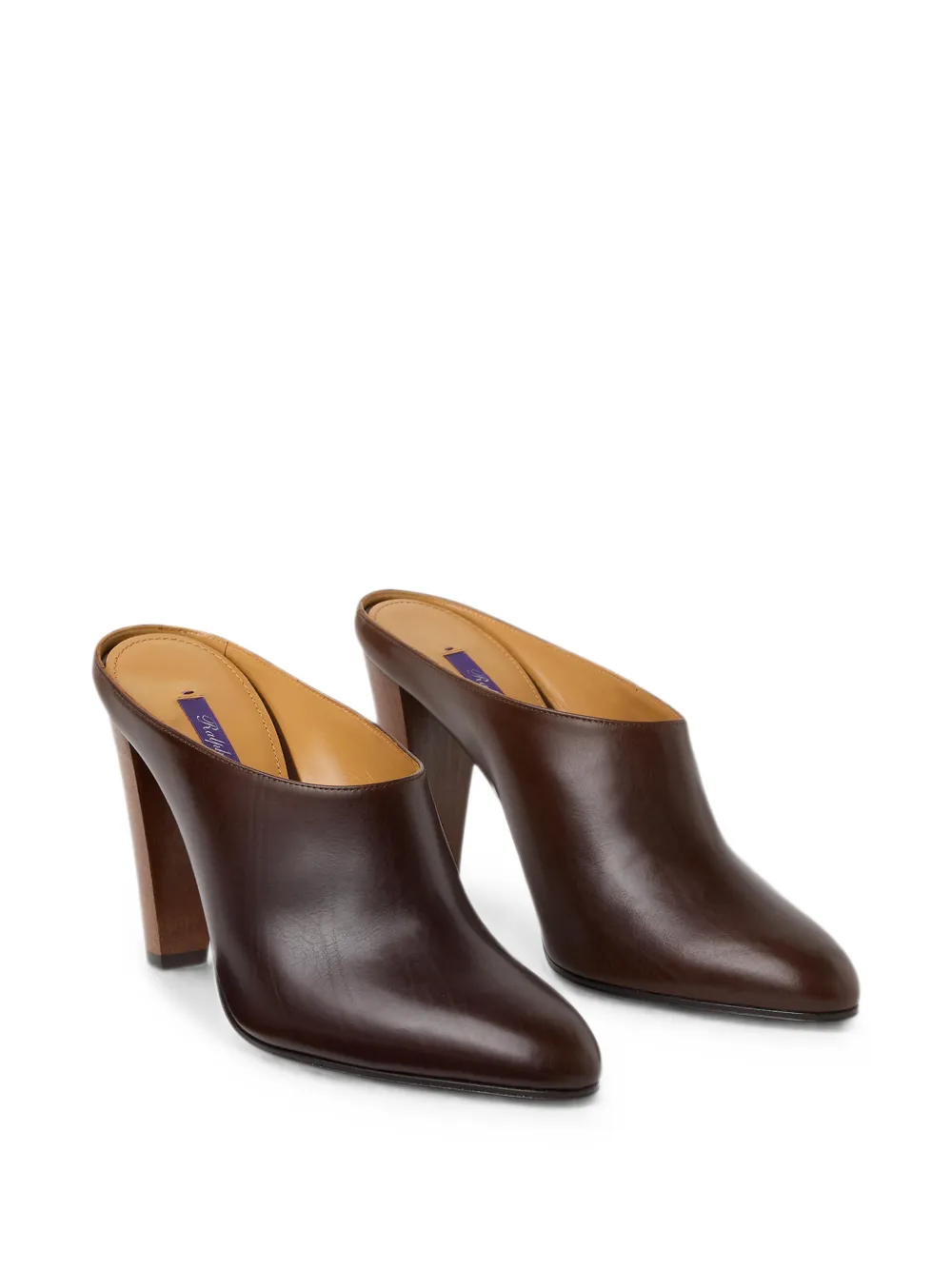 Ralph Lauren Collection Ashtyn leather heeled mules Bruin