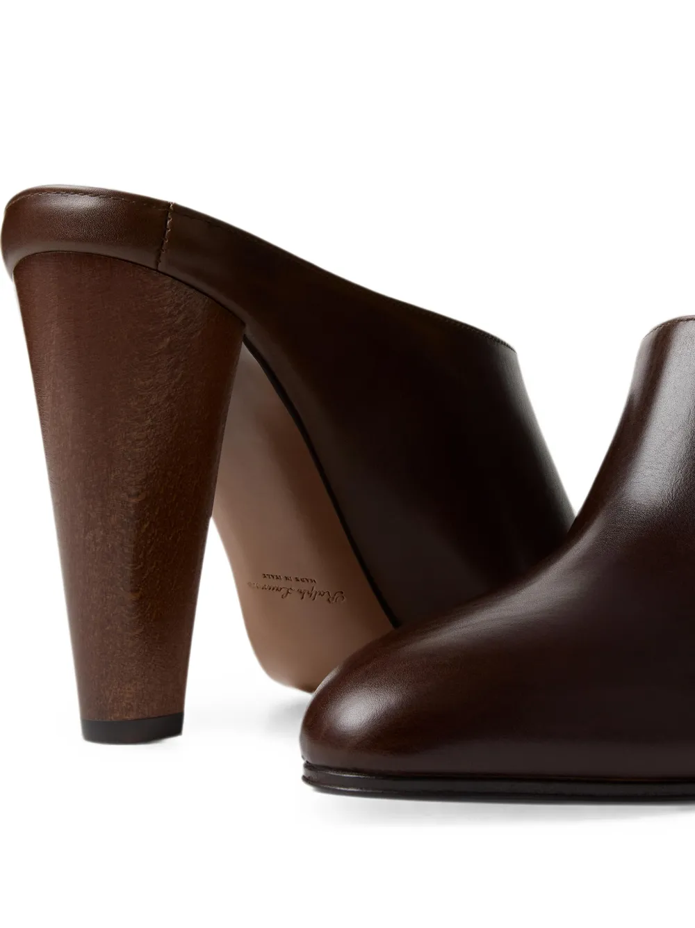 Ralph Lauren Collection Ashtyn leather heeled mules Bruin