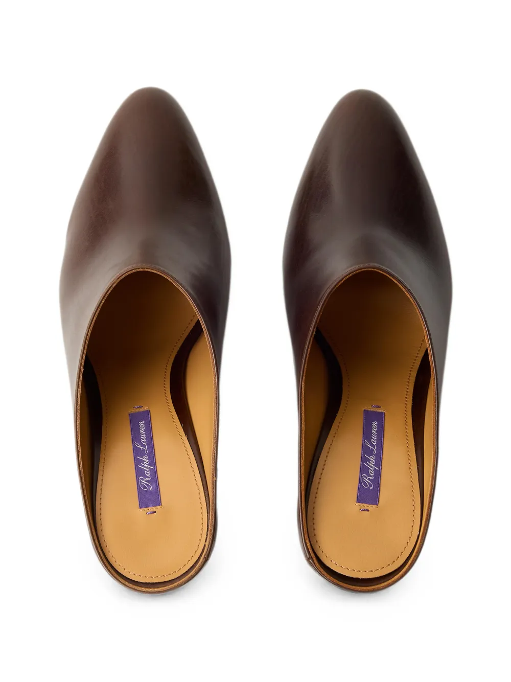 Ralph Lauren Collection Ashtyn leather heeled mules Bruin
