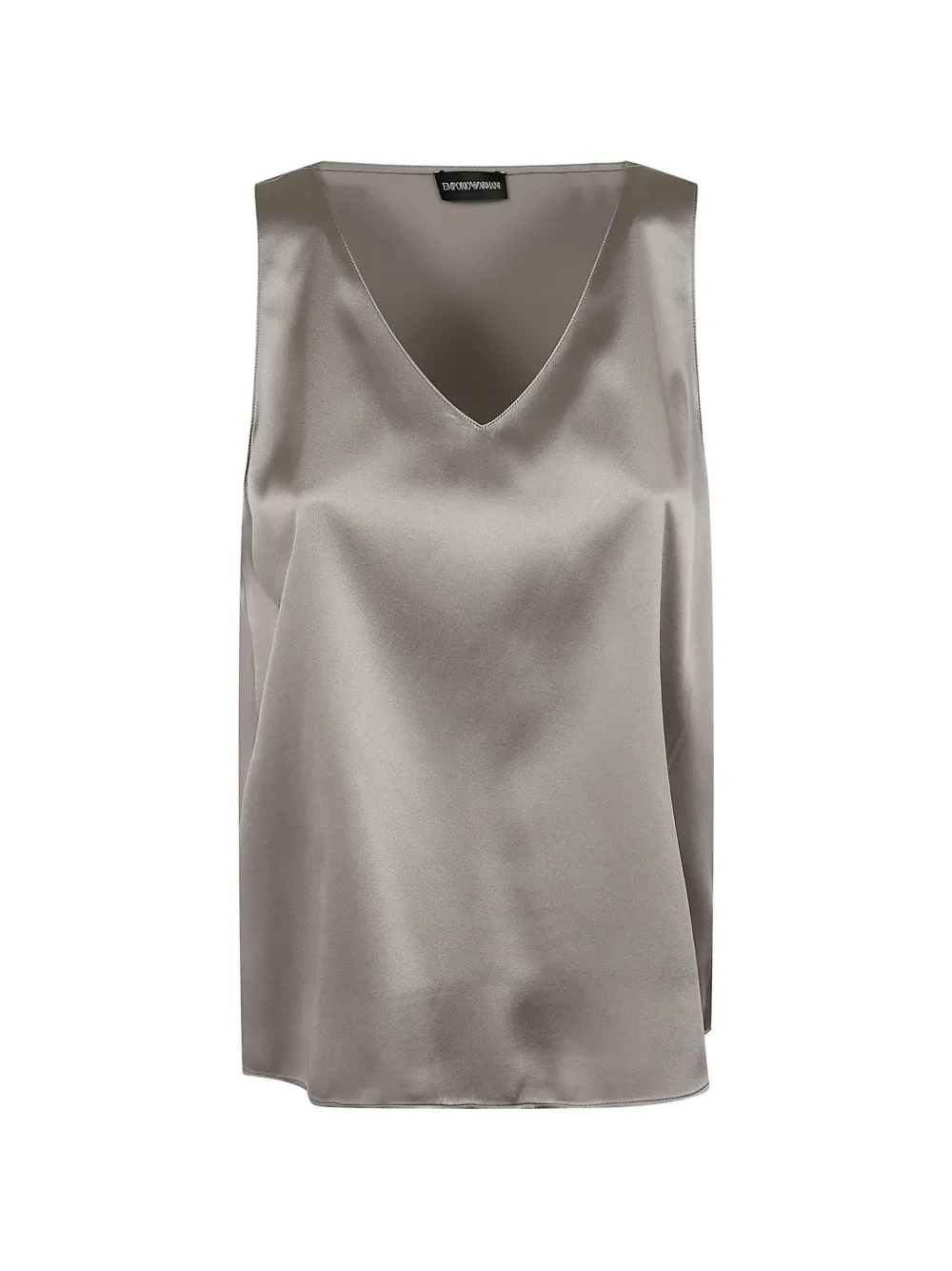 Emporio Armani silk V-neck top - Grigio