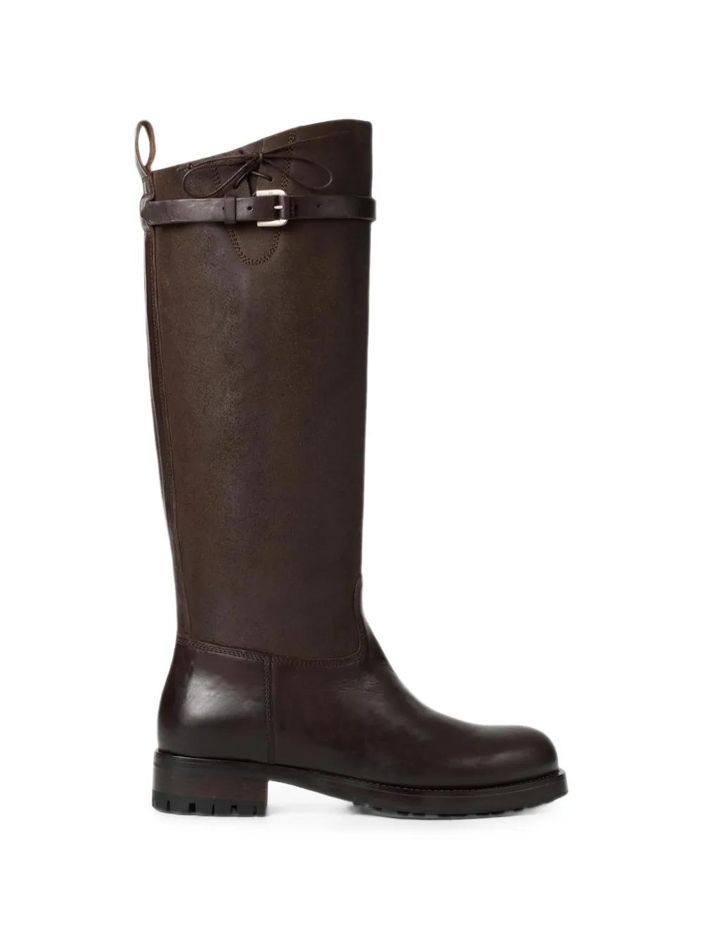 Ralph Lauren Collection Ward buckle-strap leather knee-high boots · 39