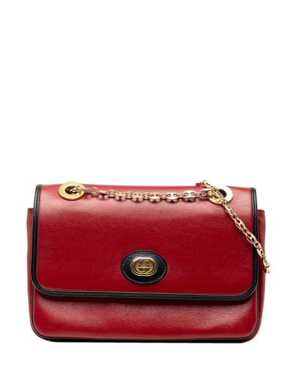 Gucci Pre-owned 2000-2015 Small Leather Marina Chain Shoulder Bag in Red