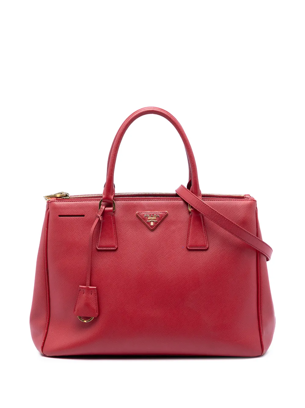 Prada Pre-Owned 2000-2010 Medium Saffiano Lux Galleria Double Zip satchel - Rosso