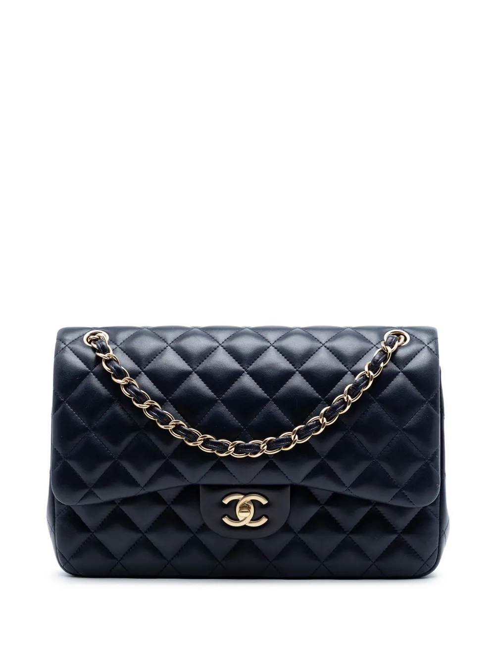 CHANEL Pre-Owned 2014-2015 Jumbo Classic Lambskin Double Flap shoulder bag - Blu