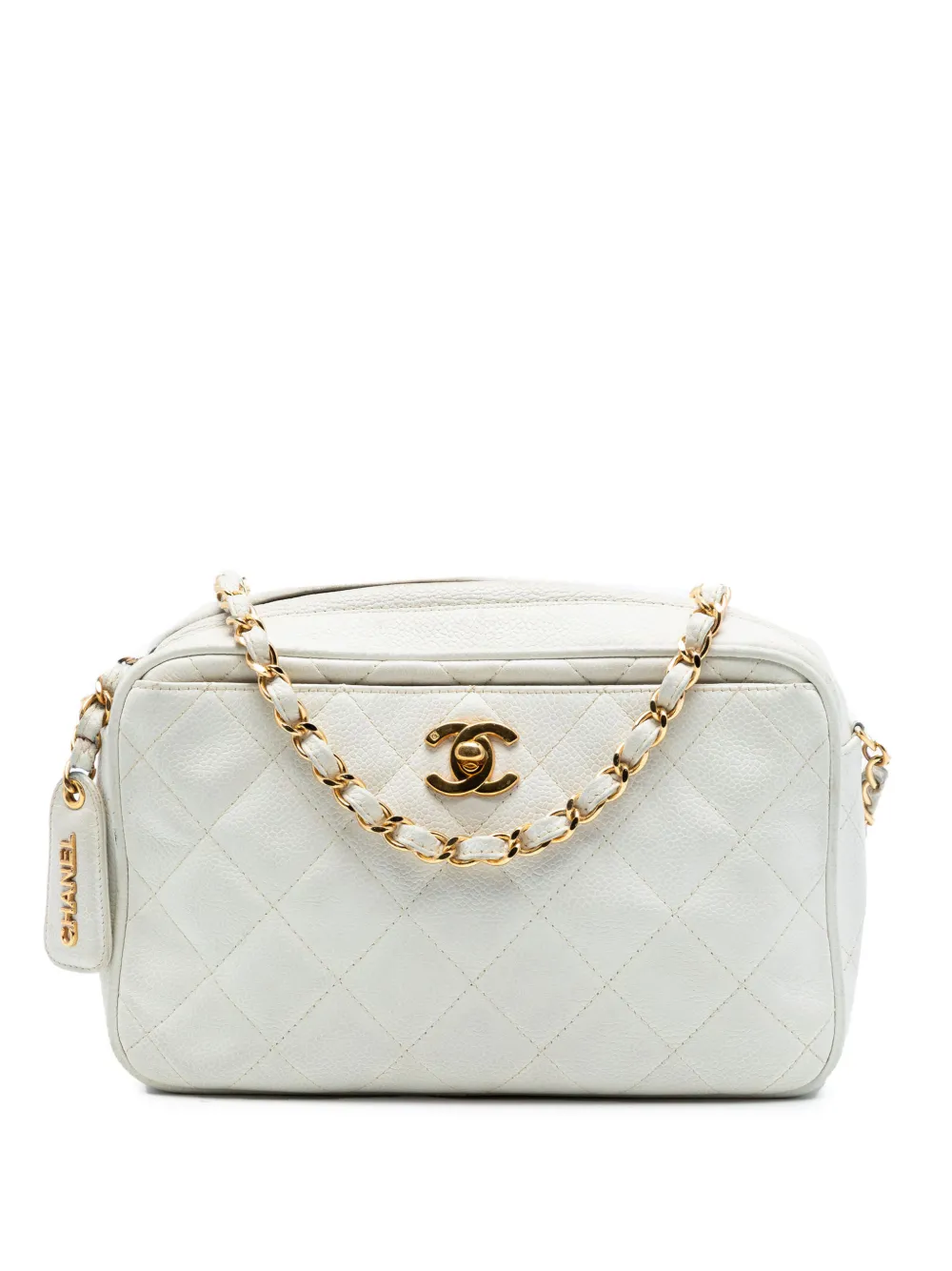 CHANEL Pre-Owned 1994-1996 CC Quilted Caviar Camera Bag crossbody bag - Bianco