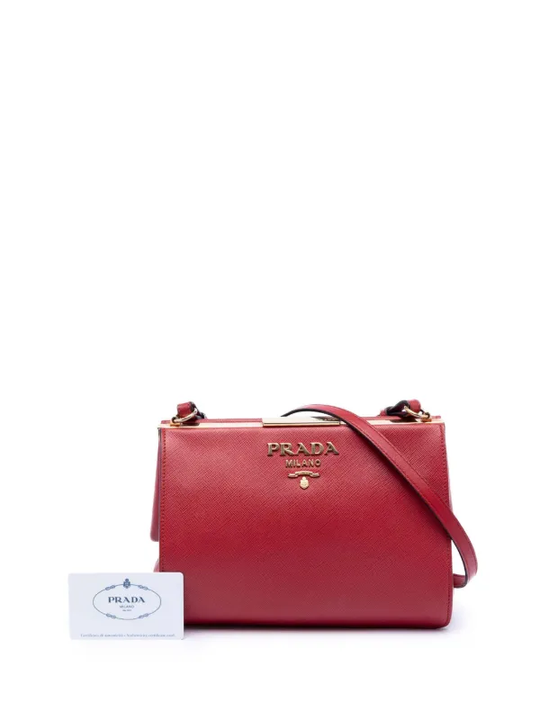 Prada Pre-Owned 2010-2026 Saffiano And City Calf Light Frame
