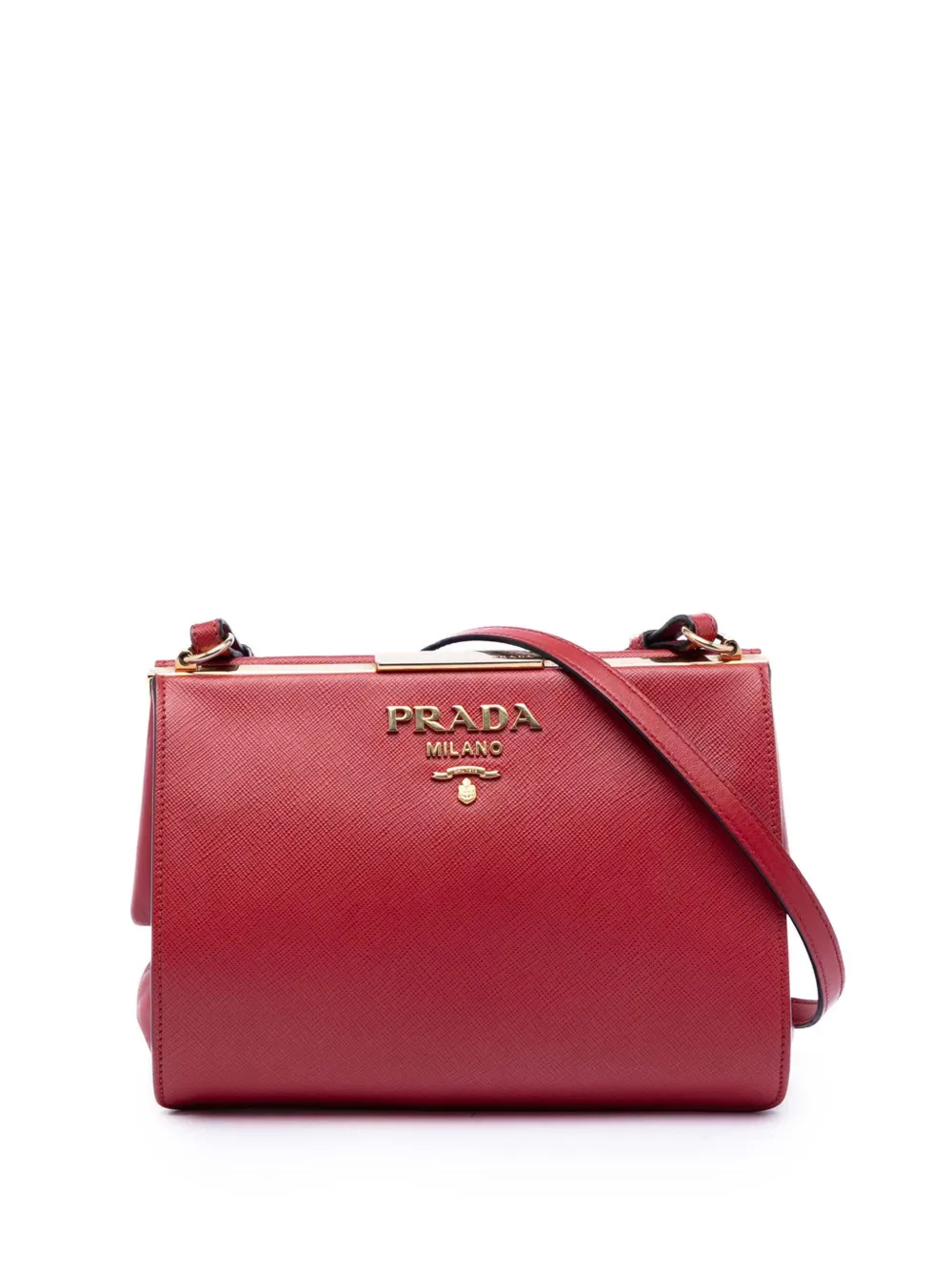 Prada Pre-Owned 2010-2026 Saffiano and City Calf Light Frame crossbody bag - Red