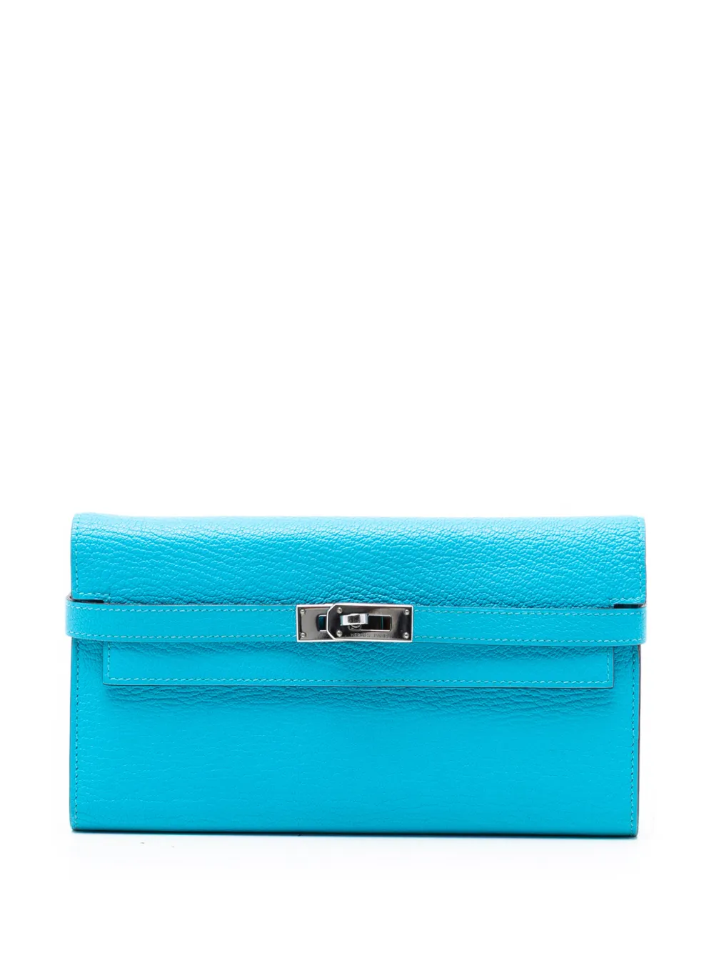 Hermès Pre-Owned 2014 Chevre Mysore Kelly Longue Wallet long wallets - Blau