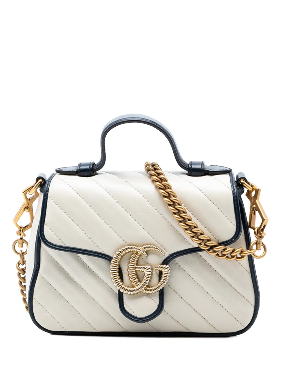 Gucci Pre-Owned 2016-2026 mini GG Marmont Torchon Satchel-Tasche aus Matelasse-Leder - Blau