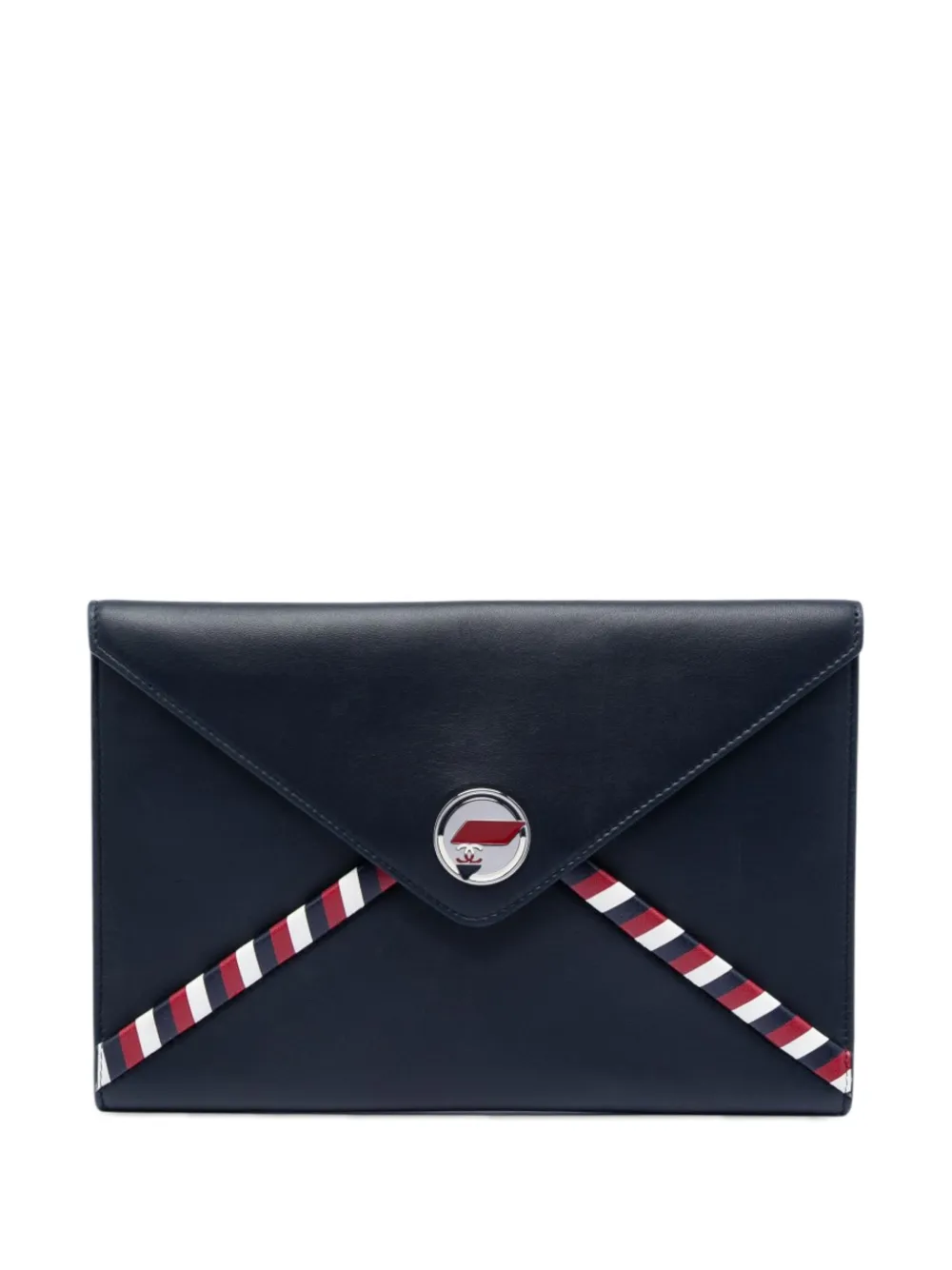 CHANEL Pre-Owned 2016-2017 Lambskin Airlines Envelope clutch bag - Blu