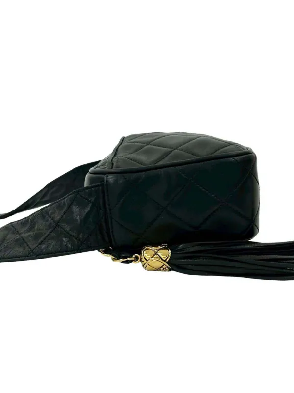 CHANEL Pre-Owned 1989-1991 Small CC Quilted Lambskin Tassel Camera