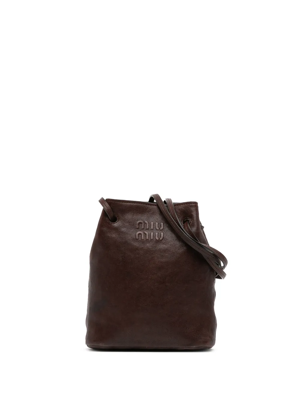 Miu Miu Pre-Owned 2025 Mini Nappa Leather crossbody bag - Marrone