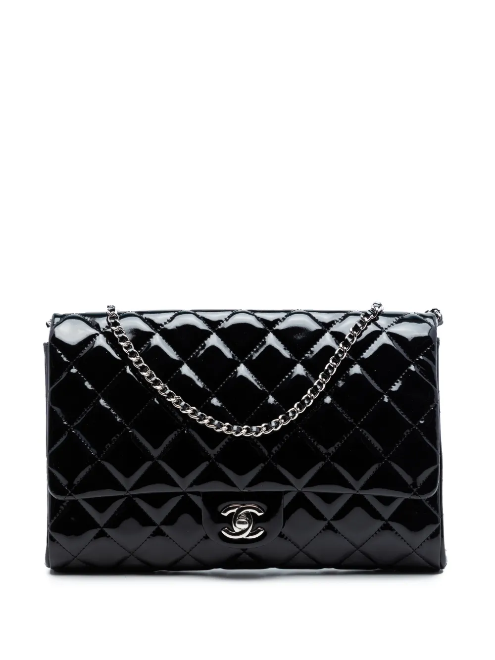 CHANEL Pre-Owned 2012-2013 CC Quilted Patent Clutch With Chain shoulder bag - Nero