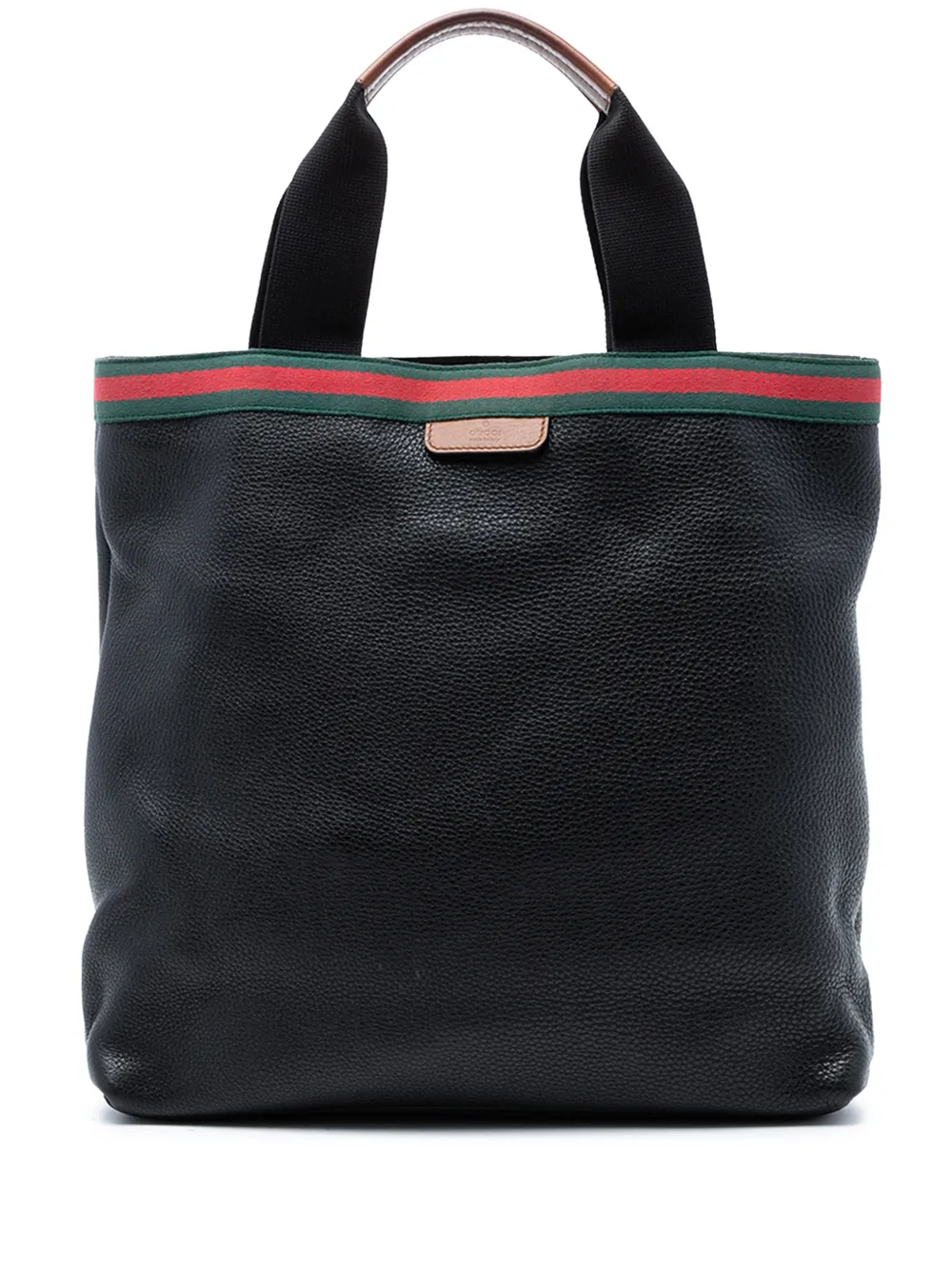 Gucci Pre-Owned 2016-2025 Leather Web tote bag - Nero