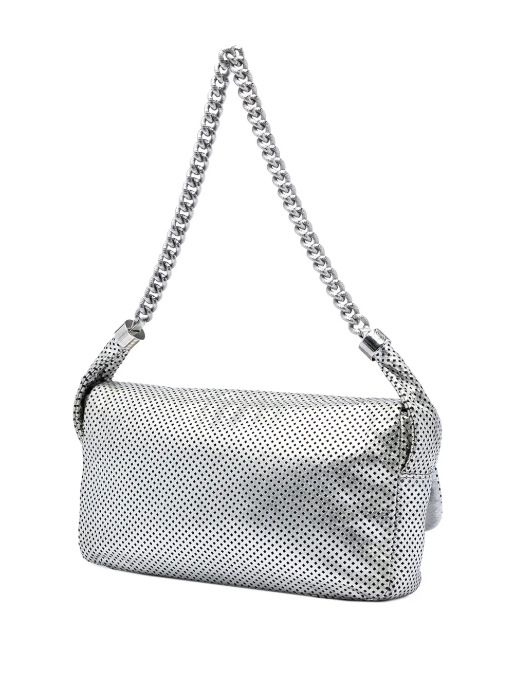  Chanel Pre-owned Bolso De Hombro Rodeo Drivede Piel De Becerro Esmaltada Y Metalizada Con Perforaciones 2008-2009 - Plateado 