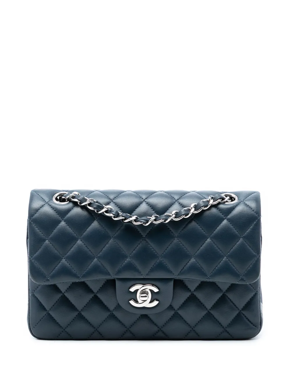 CHANEL Pre-Owned 2018-2019 Small Classic Lambskin Double Flap shoulder bag - Blu