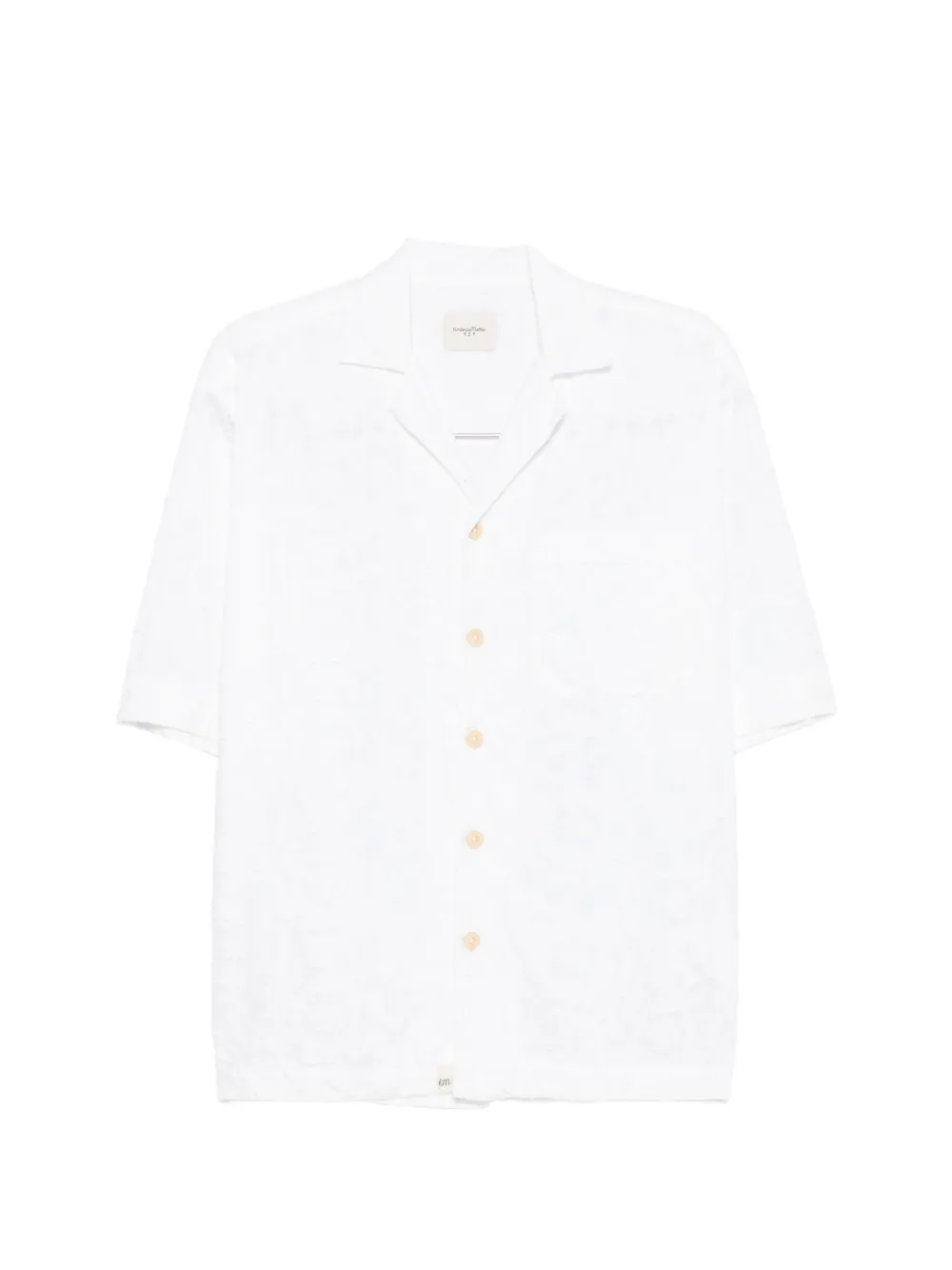 Tintoria Mattei Floral-jacquard Short-sleeve Shirt In White
