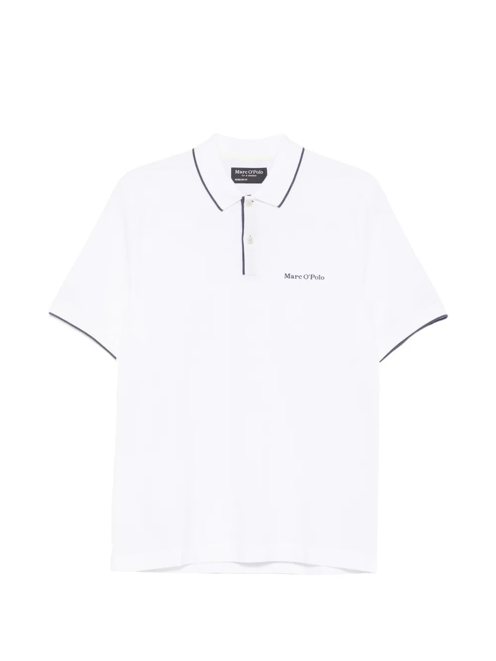 Marc O'Polo logo-embroidered tipped polo shirt - Bianco