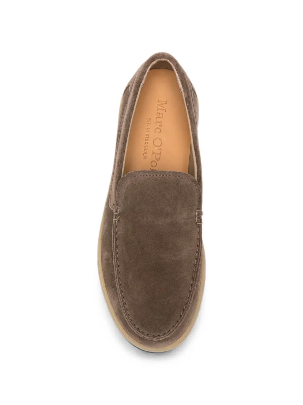 Marc O'Polo Model Check suede slip-on loafers Bruin